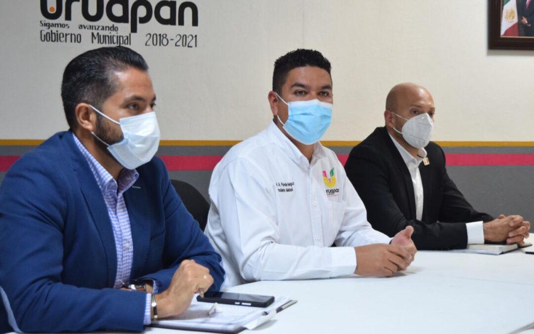 Se reúnen Autoridades Municipales con vicepresidente de Canaco Servytur Uruapan para fortalecer medidas preventivas