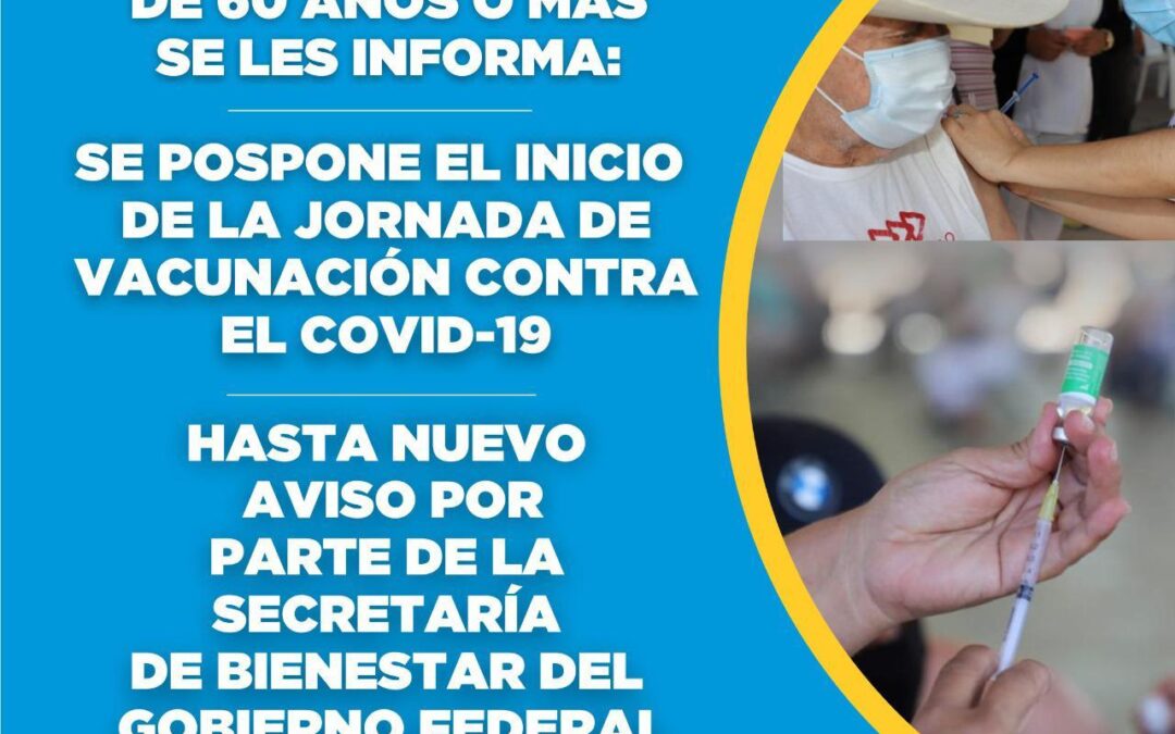 Se pospone inicio de la Jornada de Vacunación contra COVID-19