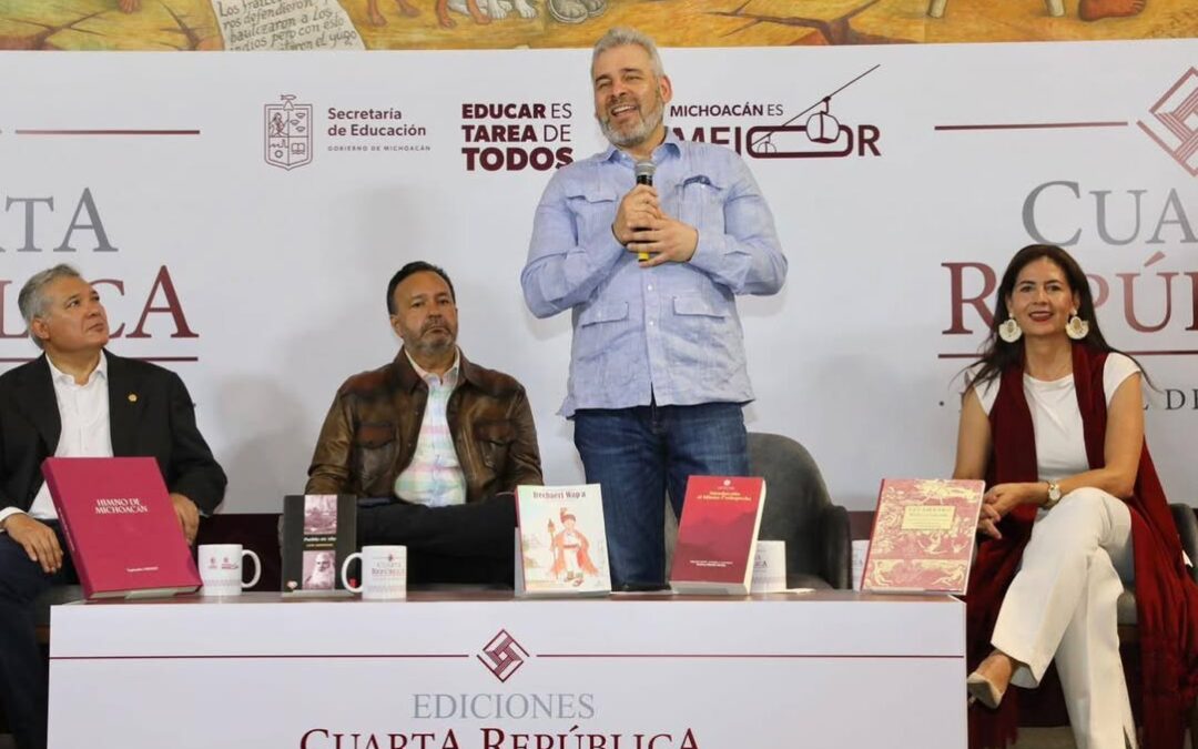 Presenta Bedolla la editorial de Michoacán Cuarta República