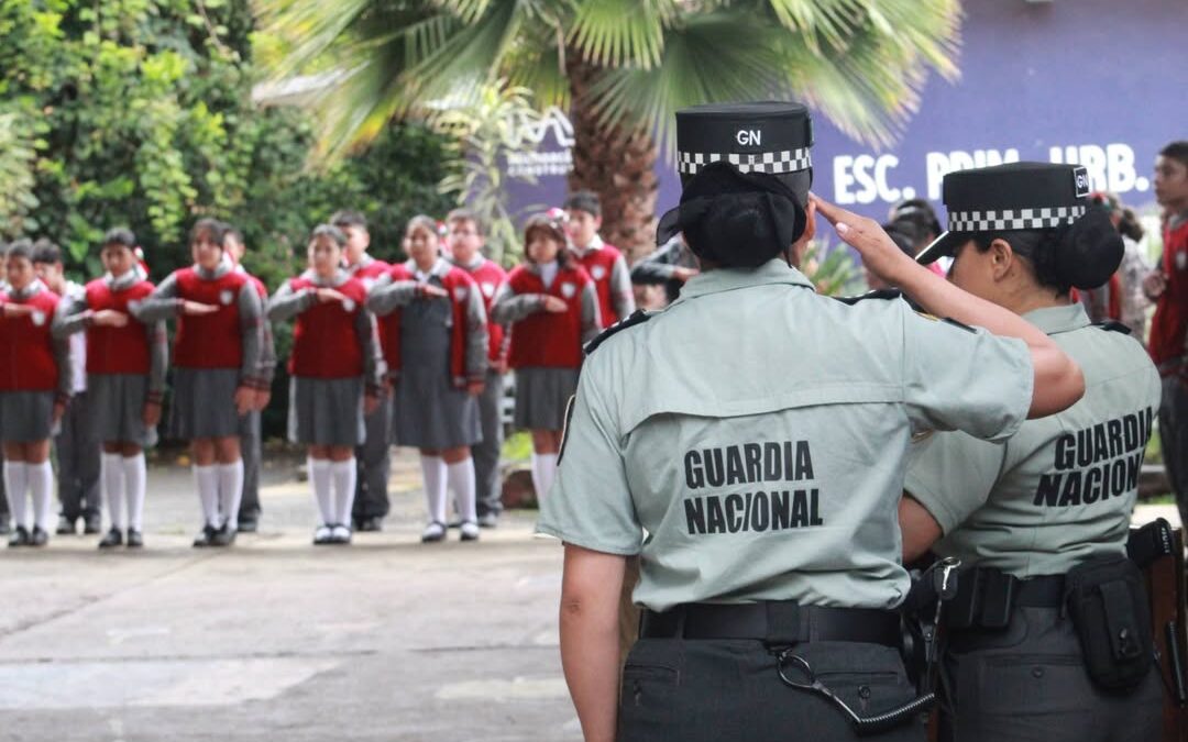 Participa la Guardia Nacional en el acto cívico de la escuela Doctor Ignacio Chávez